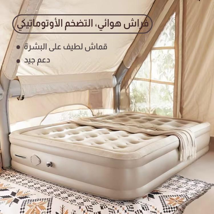 سرير هوائي مزدوج مع مضخة مدمجة، نفخ وتفريغ بزر واحد، يتحمل وزن 300 كجم، 200×150×40 سم38535251