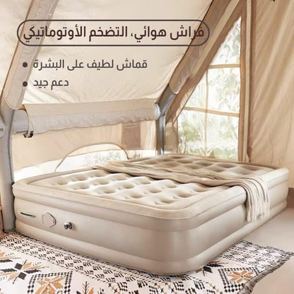 سرير هوائي مزدوج مع مضخة مدمجة، نفخ وتفريغ بزر واحد، يتحمل وزن 300 كجم، 200×150×40 سم38535251